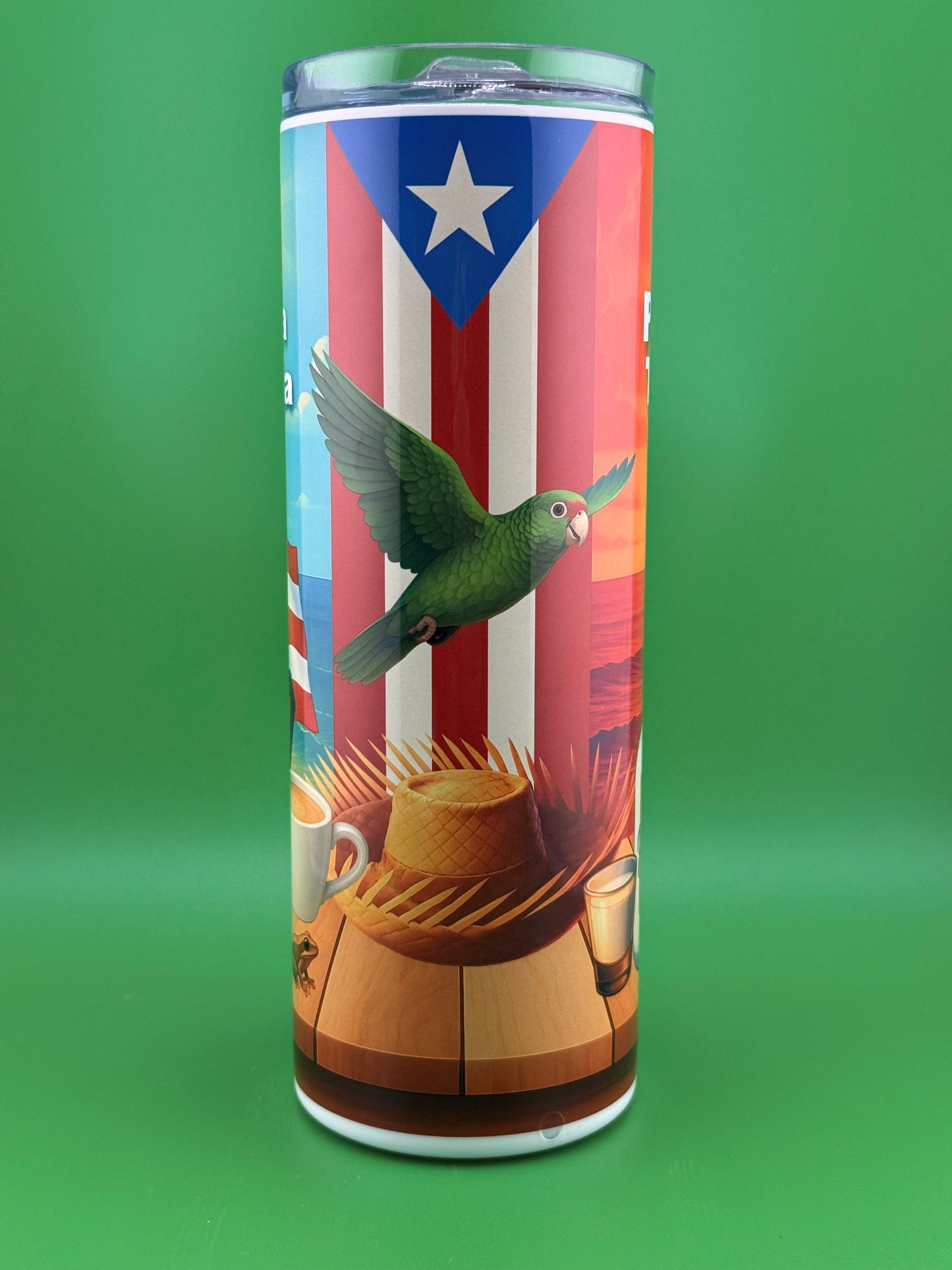 20 oz Skinny Tumbler – Puerto Rican Pride