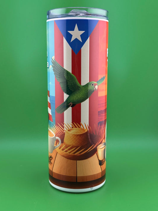 20 oz Skinny Tumbler – Puerto Rican Pride