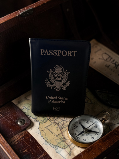 Laserette Leatherette Passport Wallet | Personalized Engraved Travel Gift