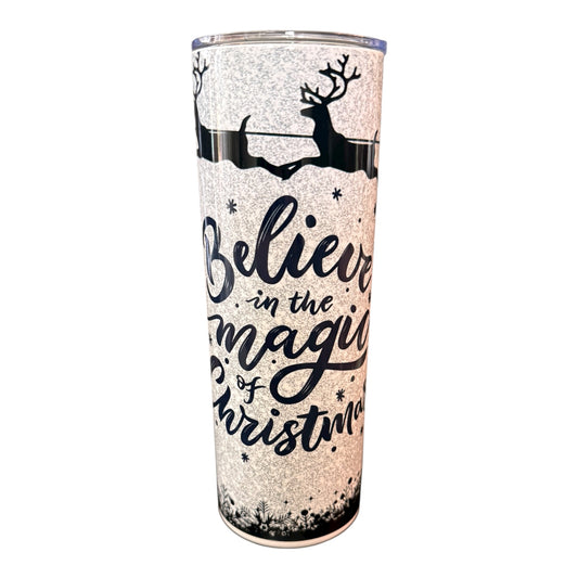 20 oz Skinny Christmas Tumbler – Festive Holiday Design