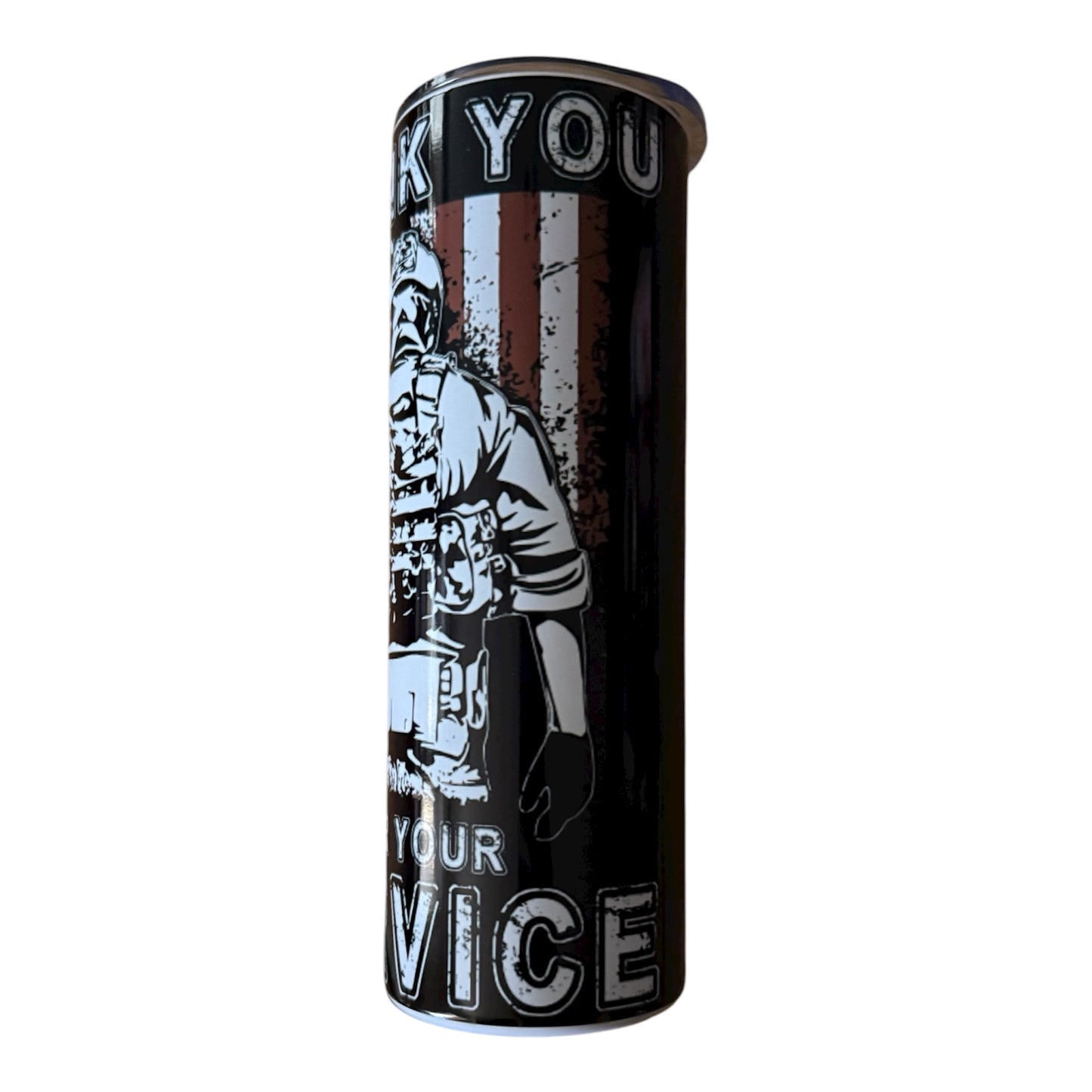 20 oz Skinny Tumbler – “Thank You Veterans” Graphic Design