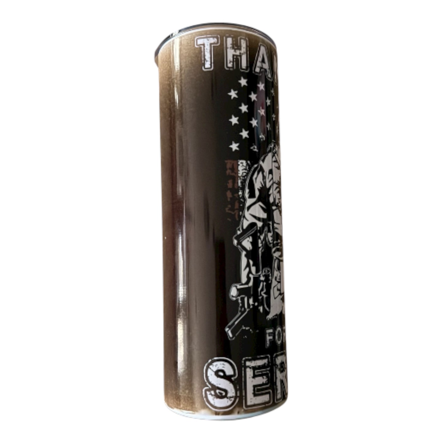 20 oz Skinny Tumbler – “Thank You Veterans” Graphic Design