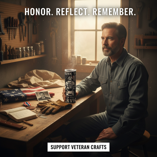 20 oz Skinny Tumbler – “Thank You Veterans” Graphic Design